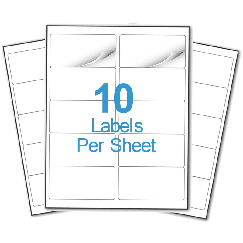 1000 Count Blank Address Shipping Labels 4″x2″ 10 Per Sheet 10-UP Self Adhesive
