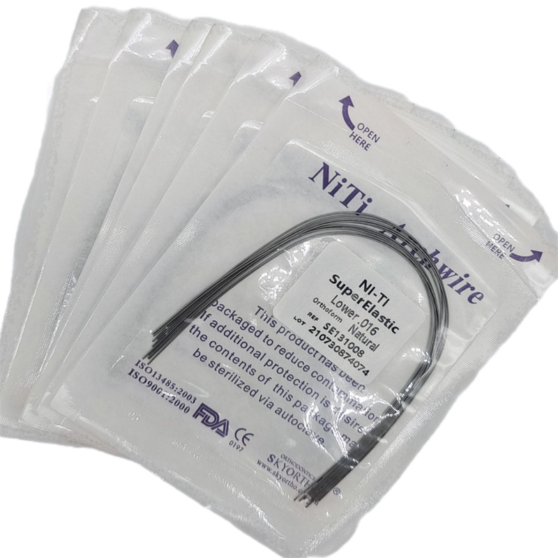 Dental Orthodontic Arch Wire Super Elastic Niti Round Rectangular Natural Form gallery