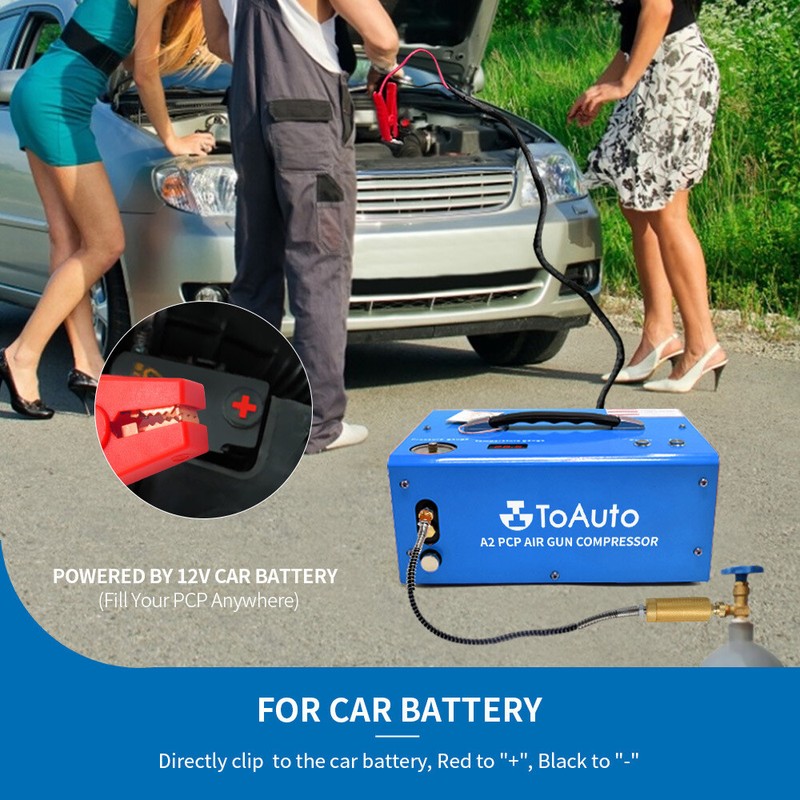 TOAUTO PCP Air Compressor 4500PSI 12V/110V Auto-Stop Airgun High Pressure Pump gallery