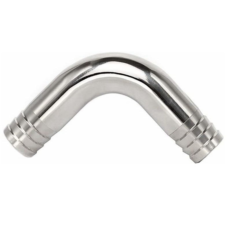 Stainless Steel Sanitary 90 Degree Elbow Fitting 1.25" Barbed x 1.25" Barb C642 gallery