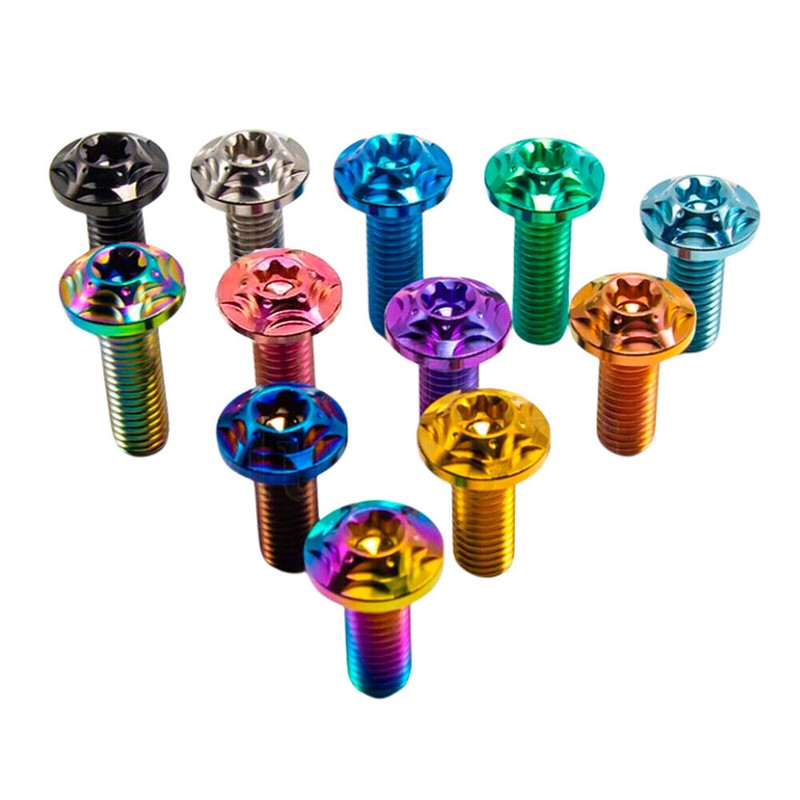 Milling flower head Titanium screw M8x15 20 25 30 35 40mm Disc brake Bolts gallery