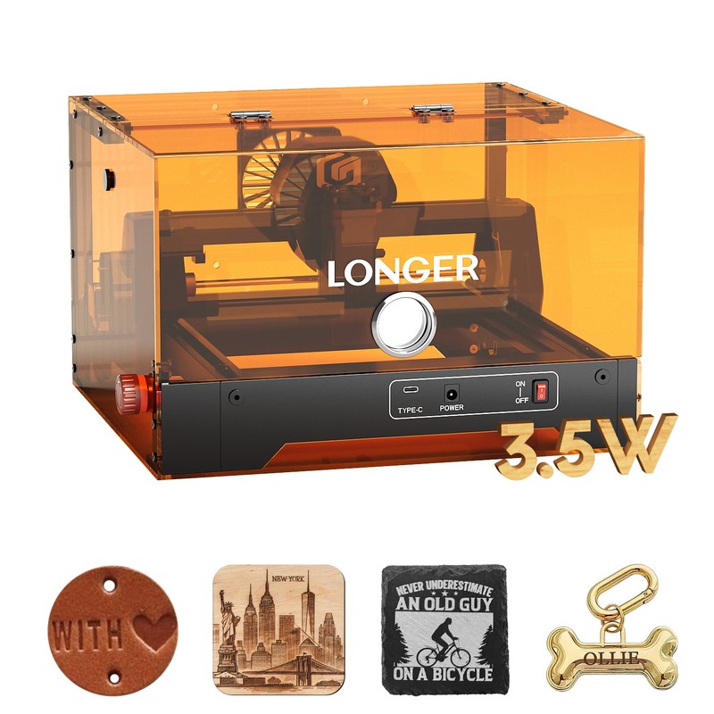LONGER Ray5 miniS 3.5W Laser Engraver Machine, 12000mm/min, 🔥Free Honeycomb-400