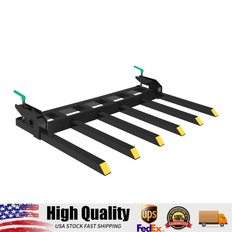 Clamp on Debris Forks to 60 in Bucket, Heavy Duty Clamp-On Pallet Fork, 4000 LBS
