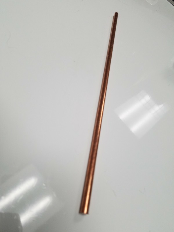 (1) 1/4″ .25″ Solid Copper Round stock Rod 12″