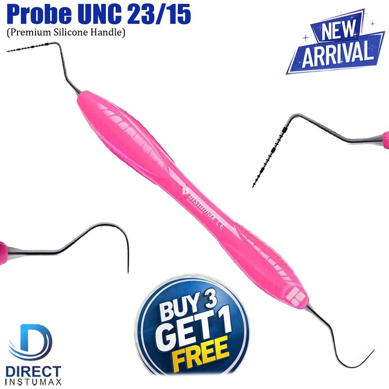 Dental Perio Probe UNC 23/15 Explorer Silicone Handle Double Ended Instruments