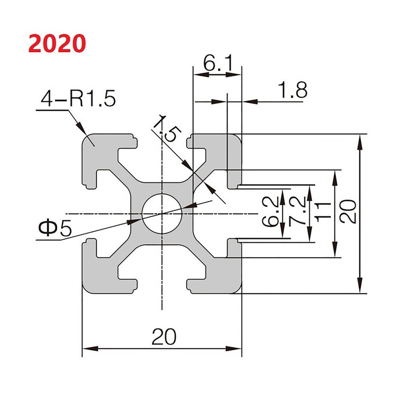 2/4/6/8PCS 2020 3030 4040 2040 Extrusion Anodized T Slot Linear Rail 300-1000mm gallery
