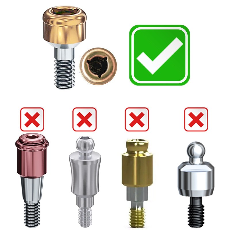 US 8Pcs Dental Overdenture Retention Caps For Implant Locator Abutment Inserts gallery