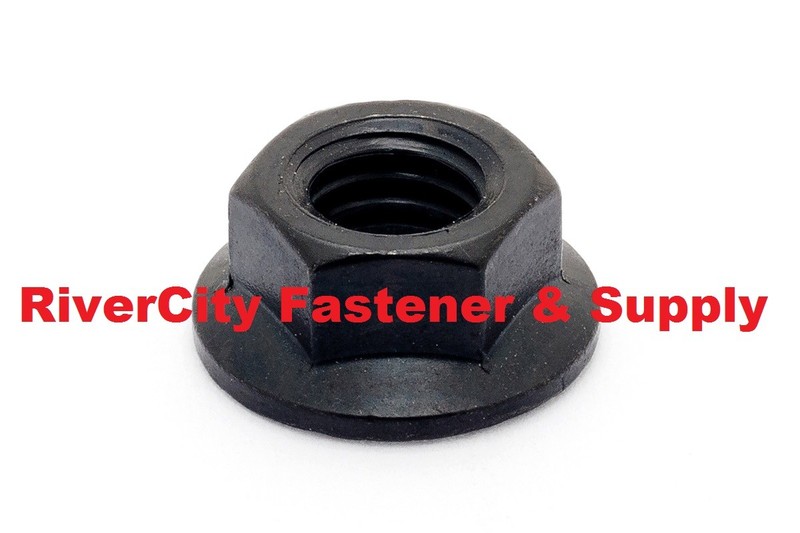 (1) 5/8-18 Hex Flange Nut Grade 8 Plain black finish 5/8×18 Nuts 5/8 x 18