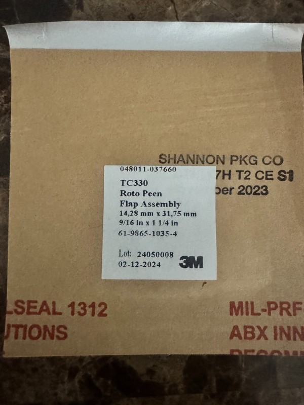 3M TC330 Roto Peen Flap Assembly 048011-037660 9/16 x 1 1/4 Inches