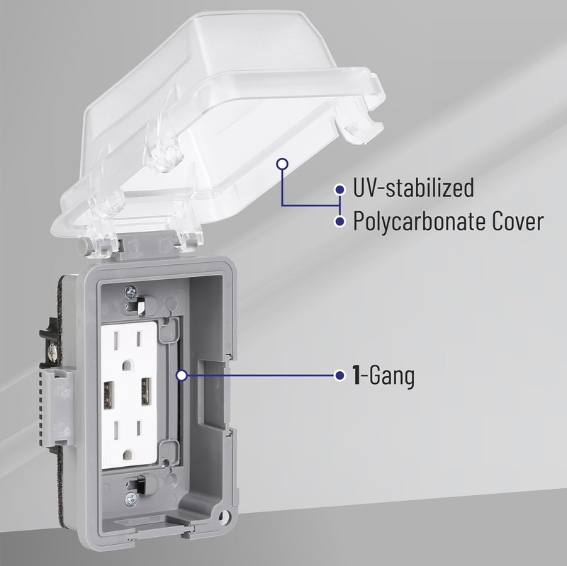Bates- Weatherproof Electrical Outlet Cover, 1-Gang, Outdoor Plug Cover gallery