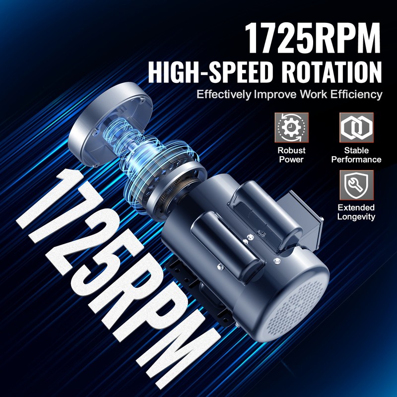2HP Electric Motor 1725RPM AC 115V/230V 56C Frame 1-Phase 5/8" Keyed Shaft gallery
