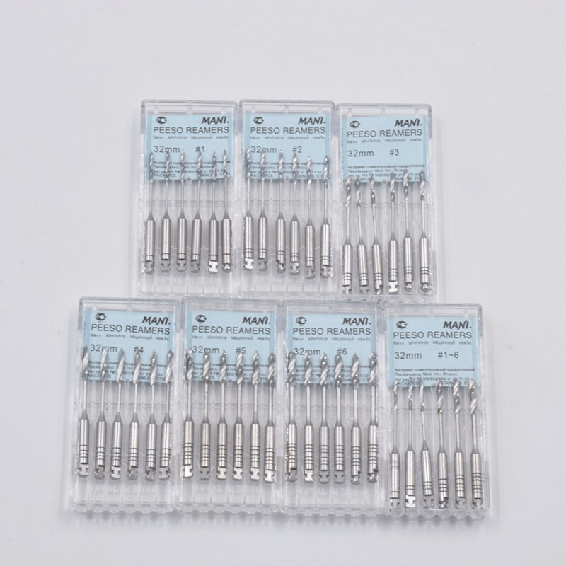 6 Pcs/Pack Dental Endo Root Canal Files Peeso Reamers/GATES DRILLS 28/32mm #1-#6 gallery