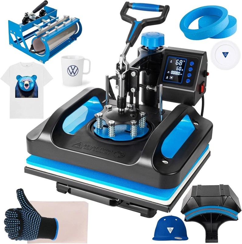 5 in 1 Heat Press Machine 12″x15″ Sublimation Swing Away w/ 30 OZ Tumbler Press
