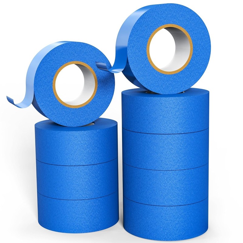 12 Rolls Blue Painters Masking Tape, 2 Inch x 60 Yards 5.5 Mil, Walls Painting