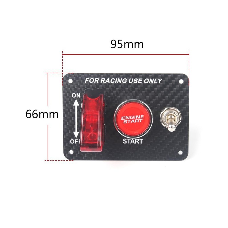 Carbon Fiber 12V 3in1 Ignition Switch Panel Push Button Start Toggle gallery