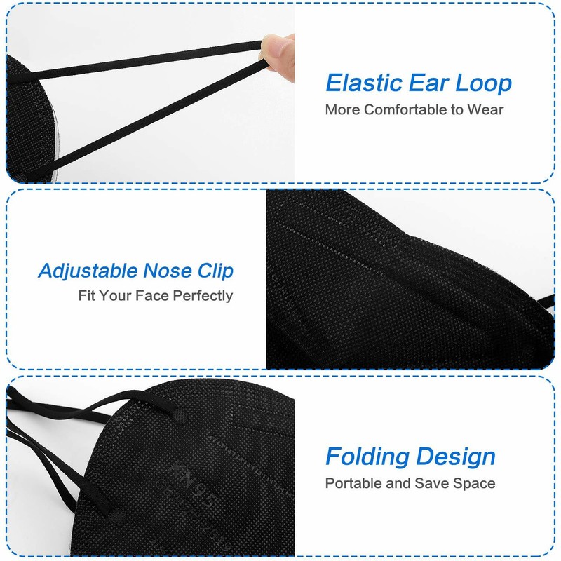 10/50/100 Pcs Black KN95 Protective 5 Layer Face Mask BFE 95% Disposable Masks gallery