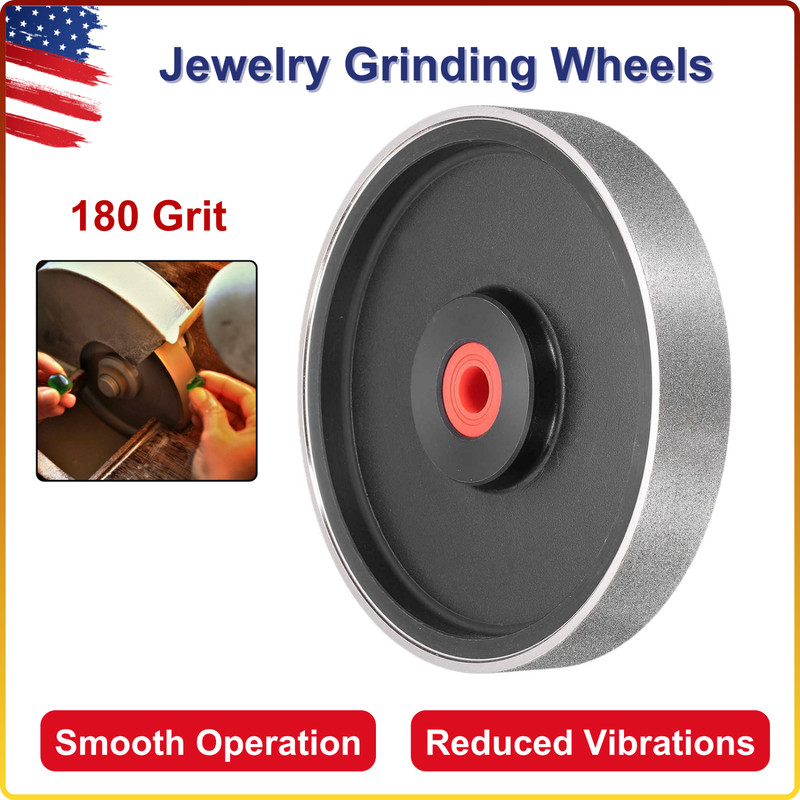 Diamond Lapidary Wheel 6 Inch x 1 Inch Arbor Hole 180 Grit W/ Reducers For Stone