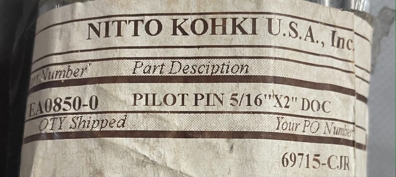 Nitto Kohki UEA 0850-0 Pilot Pin 5/16" dia x 2" DOC gallery