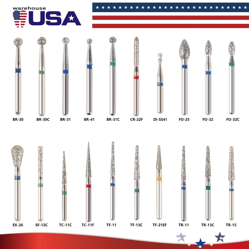100x Brocas de fresa de diamante para dentista dental Taladro FG 1,6 mm gallery