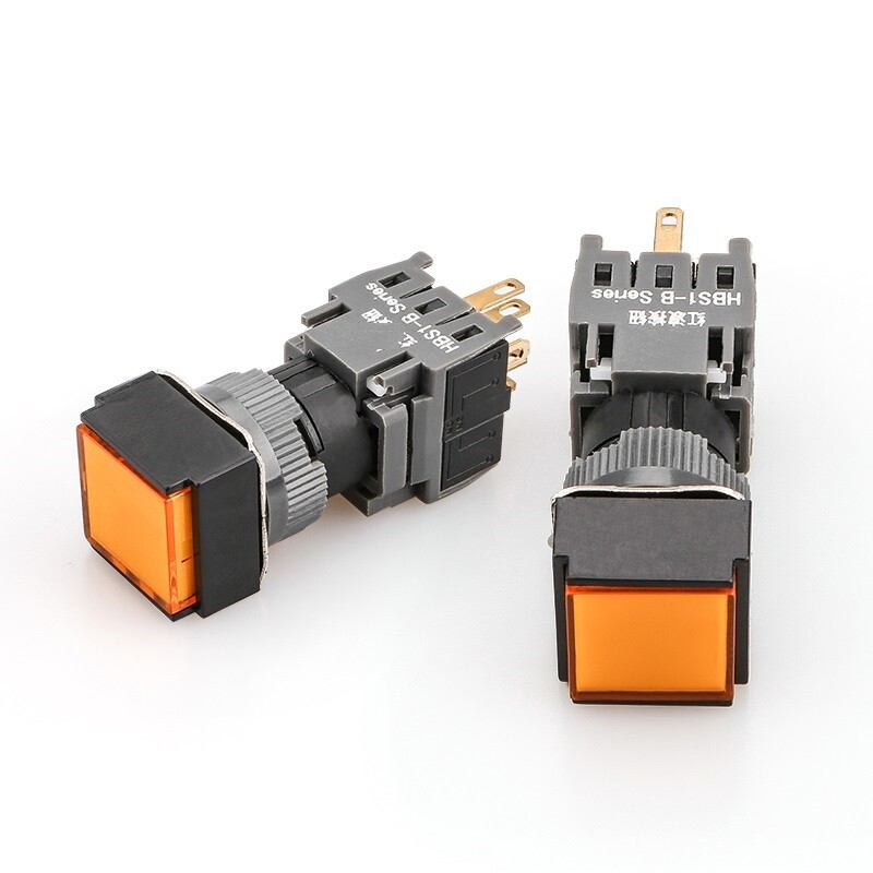 16mm 1NO1NC/2NO2NC/3NO3NC Latching ON/OFF Square Plastic Push Button Switch ROHS