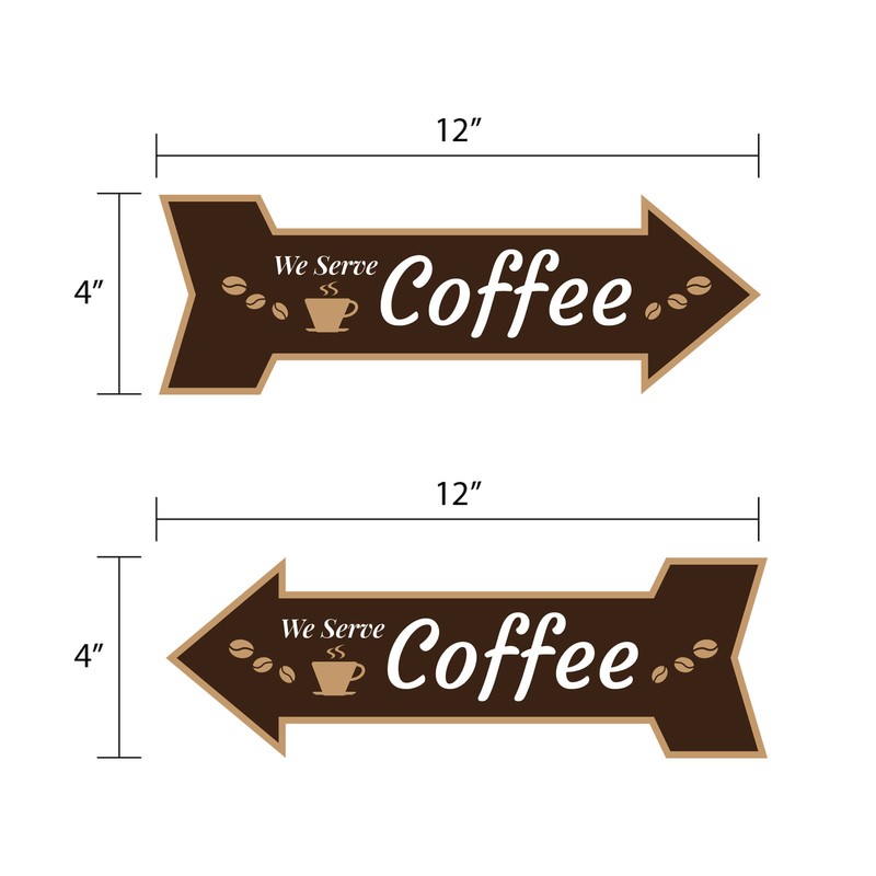 Arrow Shape We Serve Coffee 12x4" Wall or Door Sign | Funny Home Decor gallery