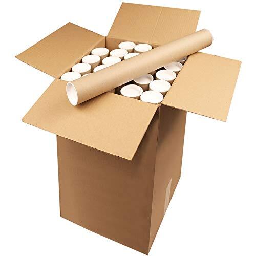 Premium Kraft Mailing Shipping Poster Tubes with Plastic End Caps 4" x 36" gallery