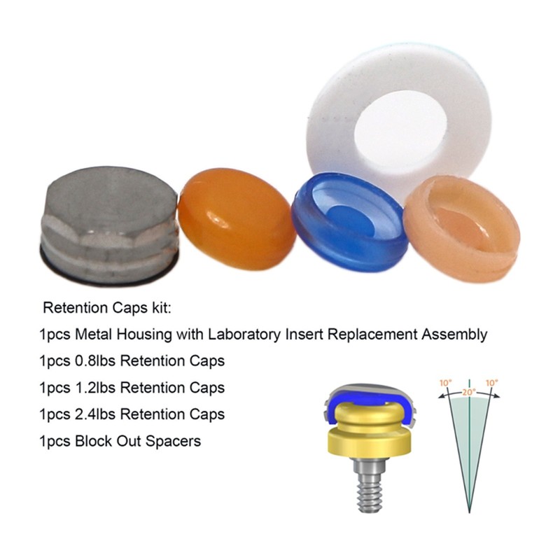 Locator Abutment Replac Retention cap Set Insertion Extraction Locator core Tool