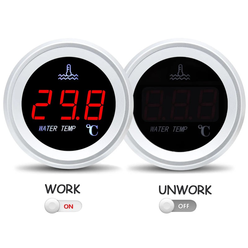 52mm Water Temp Gauge Fuel Level Oil Pressure Gauge for Boat Car Truck 12V/24V gallery