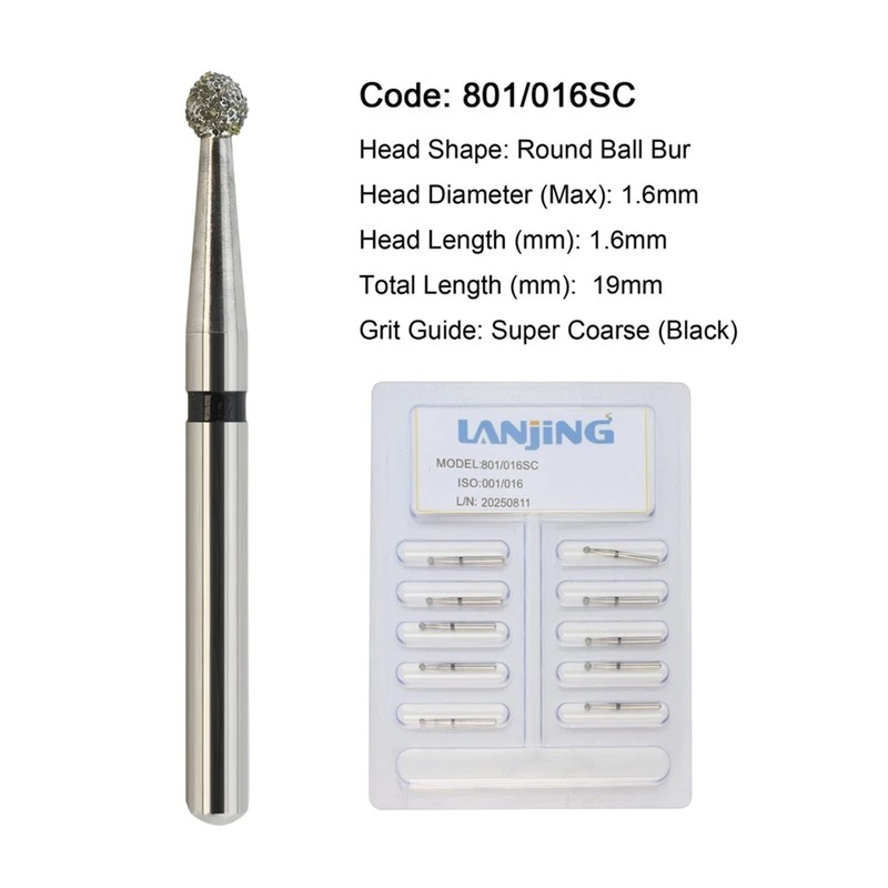 Dental Burs Diamond Round End Taper Surgical Long Ball Barrel FG for High Speed gallery