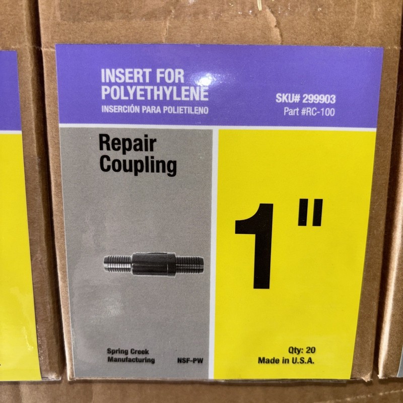 Poly Inserts | Repair Coupling 1” | Qty. 20 | One Box gallery