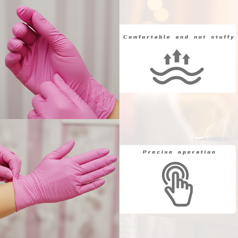 100 Pcs 3 Mil Nitrile Gloves Disposable Food Prep Cooking Latex Free Size M gallery