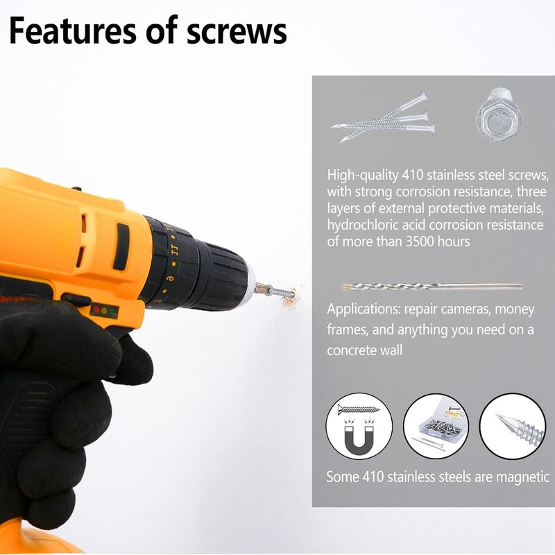 1/4 x 1-3/4" 410 Stainless Steel Hex Head Tapcon Concrete Screw Anchor Anchoring gallery