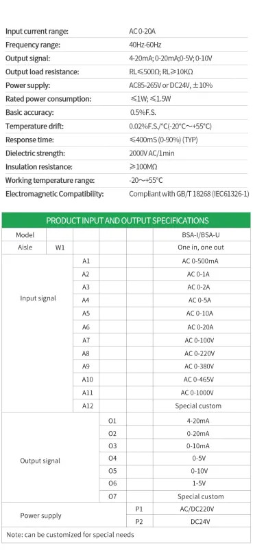 AC Current Transducer 0-1A 0-2A 0-5A 0-10A 0-20A 4-20mA 0-10V RS485 Sensor gallery