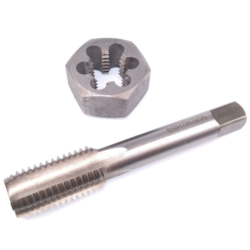 US Stock HSS M20 x 2.5mm Tap & 20x2.5mm Hexagon Die Metric Thread Right Hand Set gallery