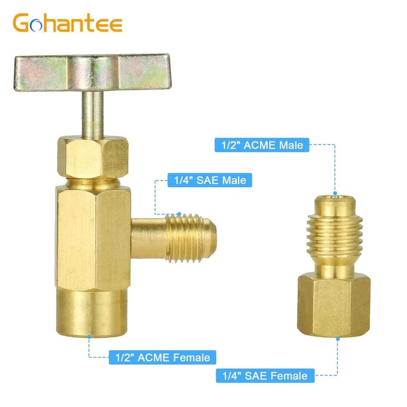 R134A Can Tap, Puncture R134a Refrigerant Dispenser with Tank Adapter for 1/4... gallery