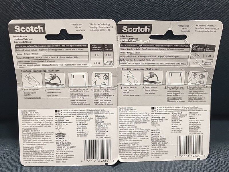 2 Pack - Scotch Extreme Fasteners 1 Inch Strips Indoor Outdoor Hold Up to 10 lbs gallery