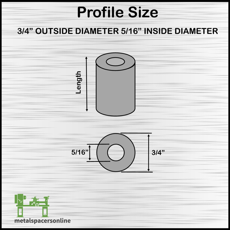 New Aluminum Spacer Bushing 3/4" OD x 5/16" ID--Fits M8 or 5/16" Bolts gallery