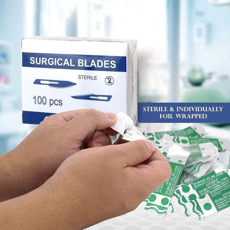 Box of 100 Sterile Surgical Blades #11 - Individually Foil Wrapped, Carbon Steel gallery