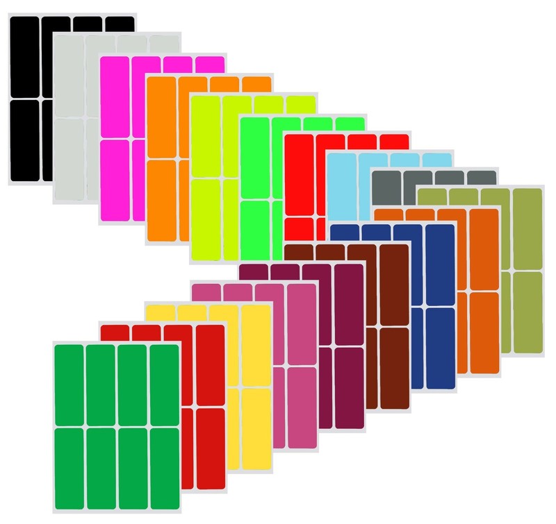 Rectangle Colored Coding Stickers 1 x 3 Inch Writable Labels In 15 Colors gallery