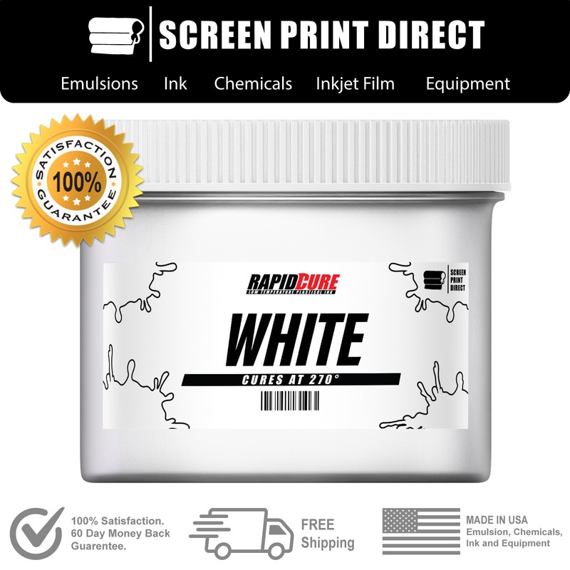 White – Screen Printing Plastisol Ink – Low Temp Cure 270F – 1 Pint