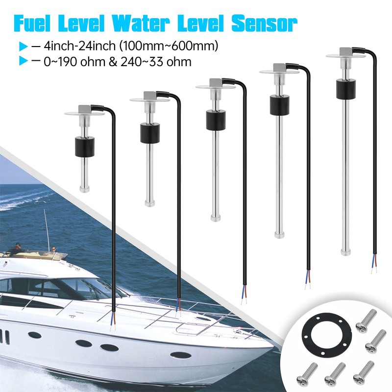 Digital 52mm 3-in-1 Gauge Water Waste Voltage Meter Sewage Sensor 12V 24V Level gallery
