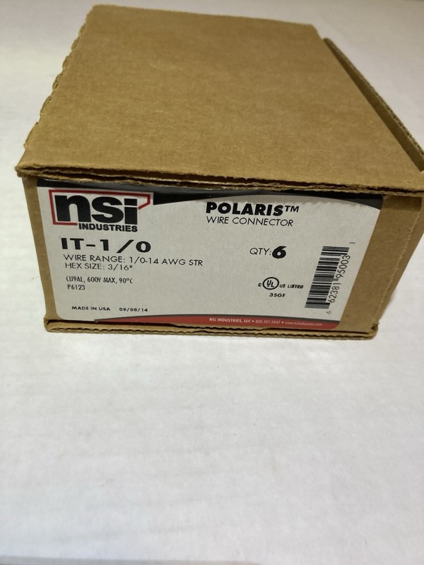NSI Polaris IT-1/0, 1/0-14 Awg Insul-Tap Connector - New, Box of 6 gallery