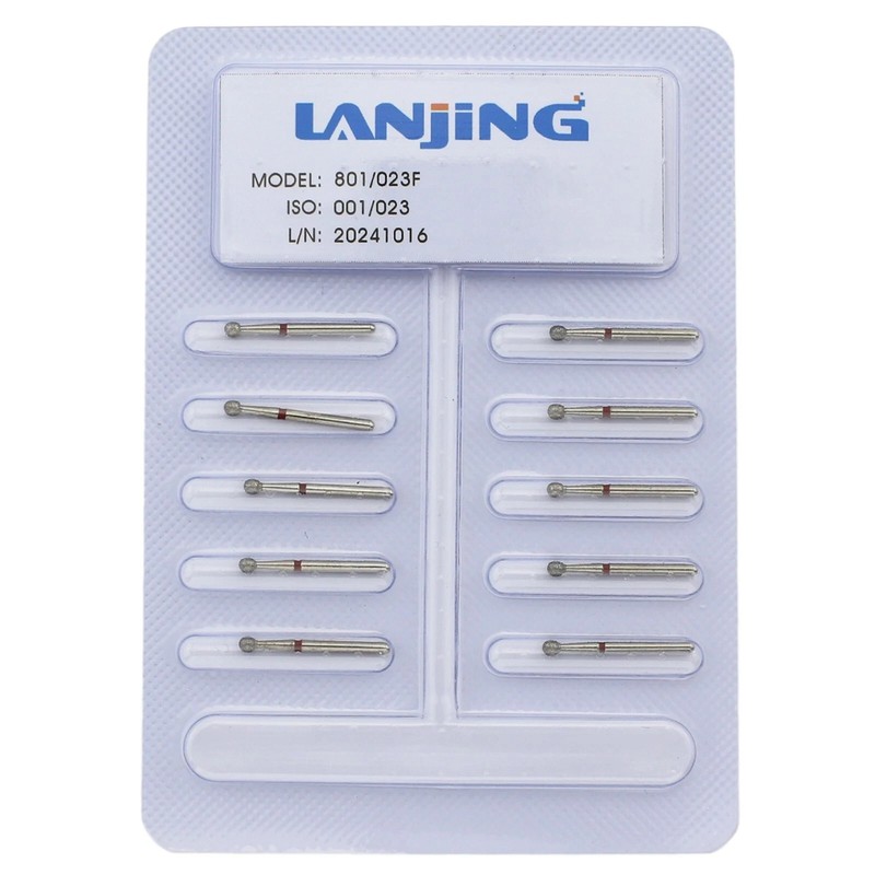 Multi-Use Round Dental Diamond Burs Ball FG 801/023F Fine Grit High Speed Bur gallery