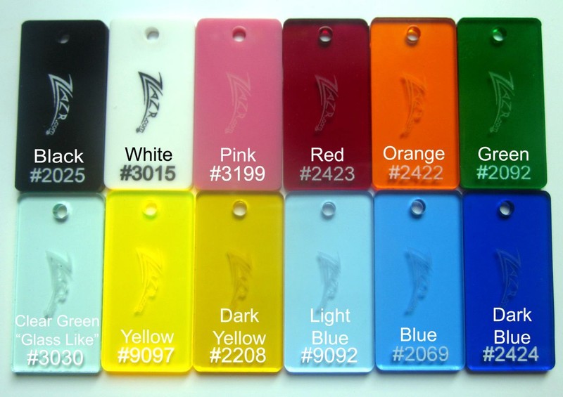 (1) SAMPLE 25 PIECE SET 1/8"x1.5"x1.5" Colored Acrylic Plastic Plexiglass gallery