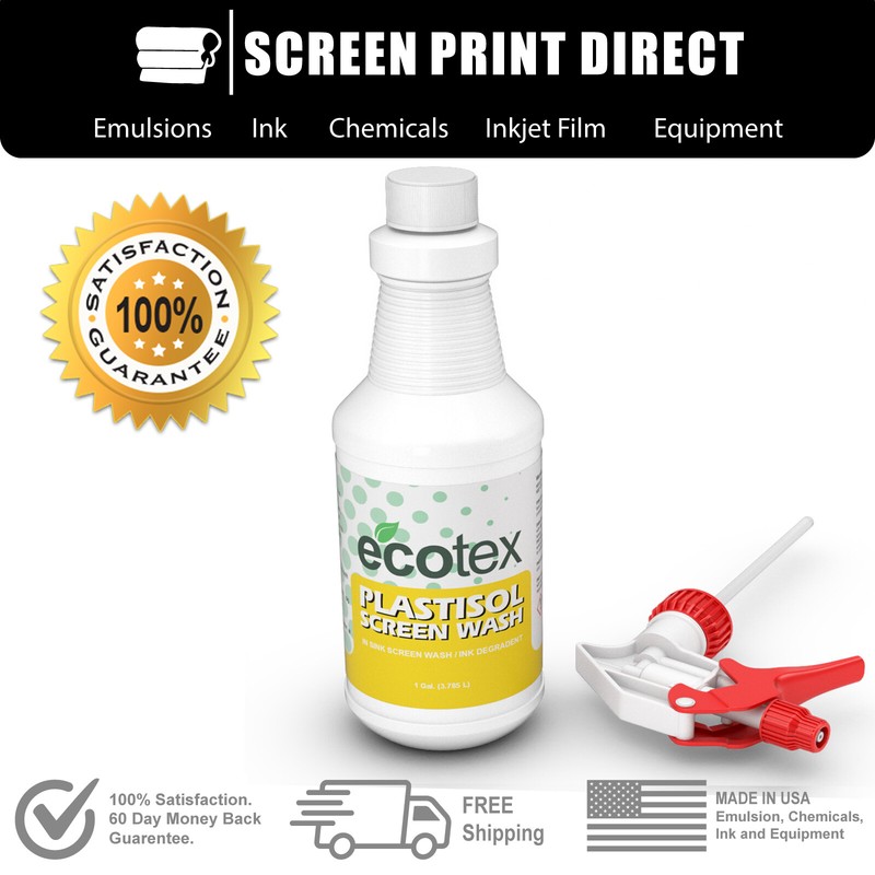 Ecotex® Plastisol Ink Cleaner – In Sink Screen Wash/ Ink Degradent – Quart/ 32oz