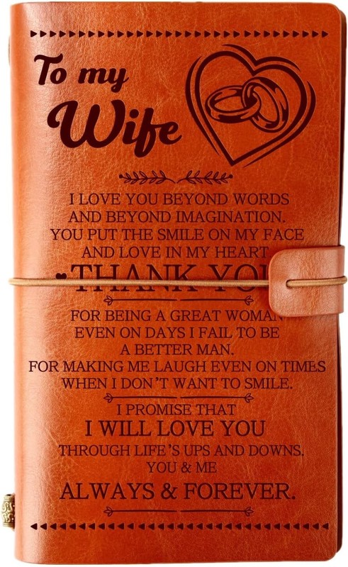 To My Wife – Leather Journal 140 Pages Birthday Anniversary Xmas Gifts For Her