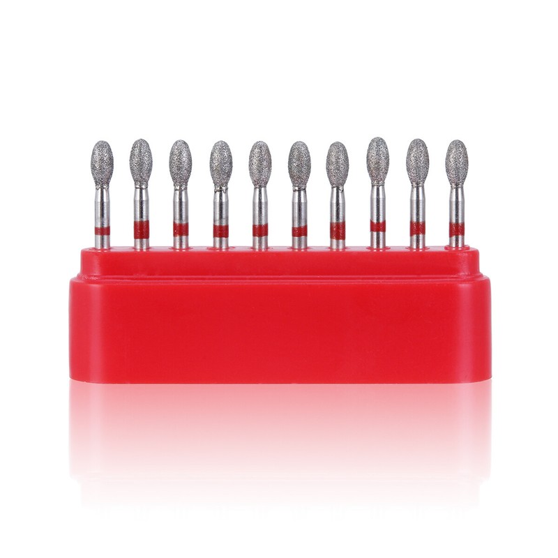 10Pcs/Box AZDENT Dental Diamond Burs FOOTBALL FINE RED Friction Grip 379-023F gallery