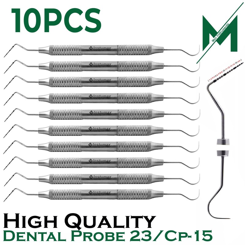 10 Piezas Exploradores Dentales 23/UNC15 Instrumentos Periodontales Doble Punta gallery