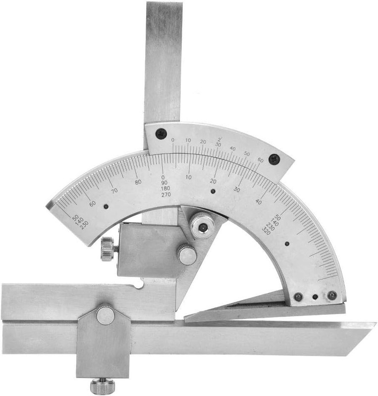 Carbon Steel Universal Bevel Protractor 0-320° Accuracy Angle Measuring Ruler