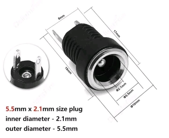 1 Pc 3A 12v For DC Power Supply Jack Socket Female Panel Mount Connector plug gallery